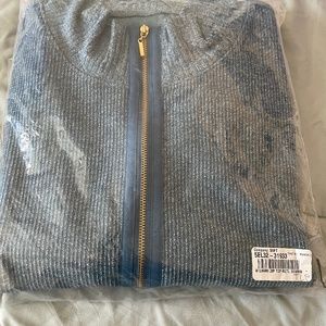 Soft Surroundings Lhami zip up sweater *NWT* 3X light blue